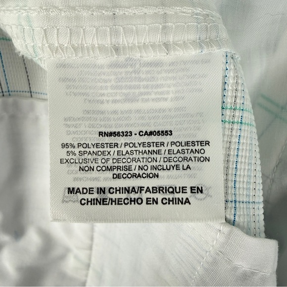 Nike Golf Shorts Mens 40 White Bermuda Plaid Stretch Performance Long 11” Inseam - Picture 8 of 13